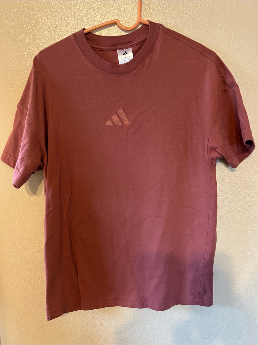 adidas Burgundy Embroidered Logo Tee